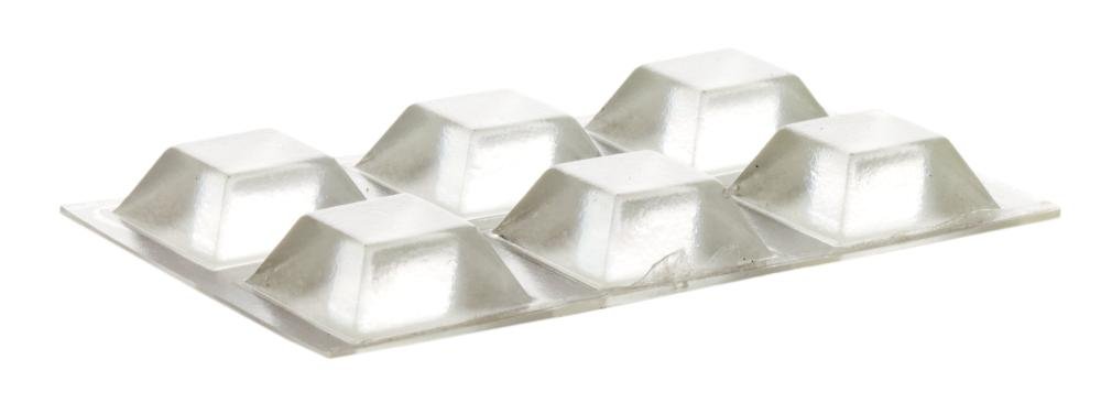 HomeXpert 6 Stück Schutzpuffer CLEAR Quadrat, Anschlagpuffer, Möbelpuffer, Ansch