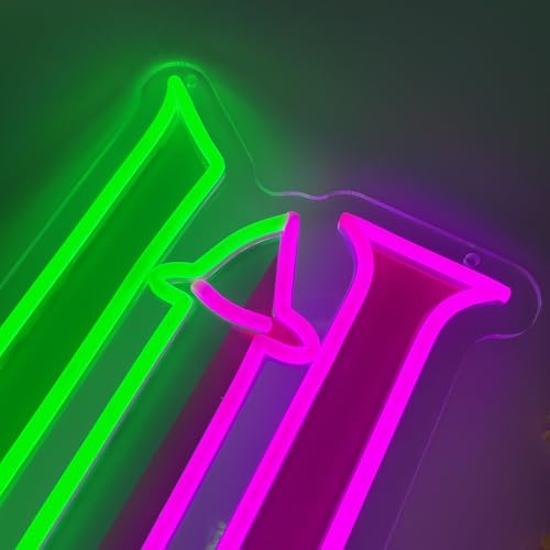 Image of Whimsical W Cartoon Neon Sign for Wall Decor, Dimmable LED Light with Fairy Tale Inspired Witch Hat Design, USB Powered Acrylic Neon Art for Bedroom, Vanity Area, Game Room, Bar, Cafe or Gift