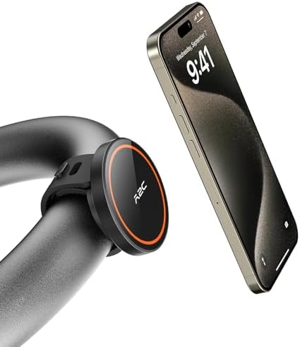 A2C Gym Fitness Phone Mount for MagSafe - 17 N54 Strong Magnets Stable and Secure Phone Mount with Adjustable Strap, Compatible with Gym Equipment, Stroller, Shopping Cart, Exercise Bikes