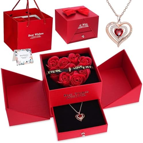 ADAZ Rose Eternelle Avec Bijoux, Fleur Eternelle Coffret Rose Éternelle