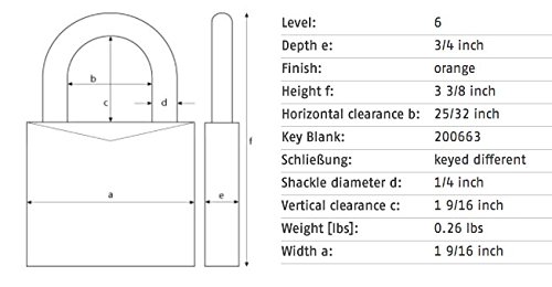 Image of Lockout Padlock, Keyed Alike, Aluminum, Orange, 1 1 /2 in Shackle Height, 1 1 /2 in Body Width - 1 Each