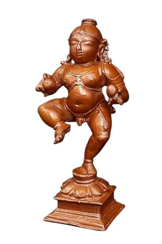 Image of Bal Krishna with Laddu Copper Murti | Idol - 3.3 Inch | 150 g