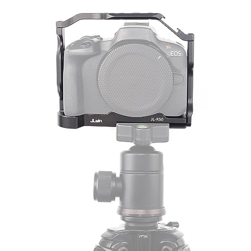 Image of Fotga R50 Camera Cage with NATO Rail 1 /4 inch 3 /8 inch Hole Arri Location Hole for Canon EOS R50 Mirrorless DSLR Camera Video Filmmaking Side Handle Top Handle,Compatible Arca Swiss Tripod Ball Head Clamp