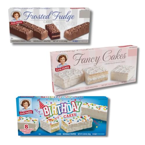Snack Cakes Variety Pack, Frosted Fudge, Fancy White, Birthday Cakes, 3 Boxes