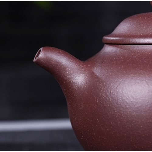 Tetera artesanal de arcilla púrpura con infusor miniatura 4
