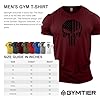 GYMTIER Skull USA Flag Men's Gym T-Shirt Bodybuilding Training Workout Lifting Top Clothing, Maroon, 3XL #3