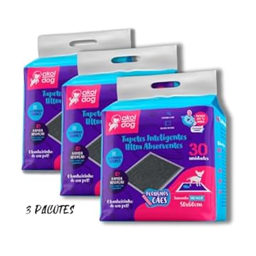 Kit 3 Pacotes Tapete Higiênico Akol Dog 50x60cm
