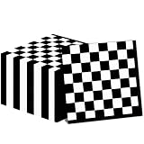100 Pack Black and White Checkered Flag Party Napkins Disposable Race Car Birthday Party Supplies Ra