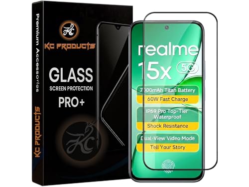 Image of Tempered Glass Screen Protector Compatible For Realme 15X 5G with Easy Self Installation Kit