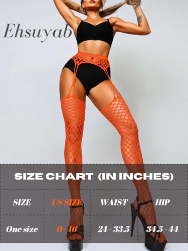 Image of EHSUYAB Women Sexy Fishnet Tights, Cutout Suspender Pantyhose Stockings Lingerie, Music Festival Rock Rave Outfits Party Club