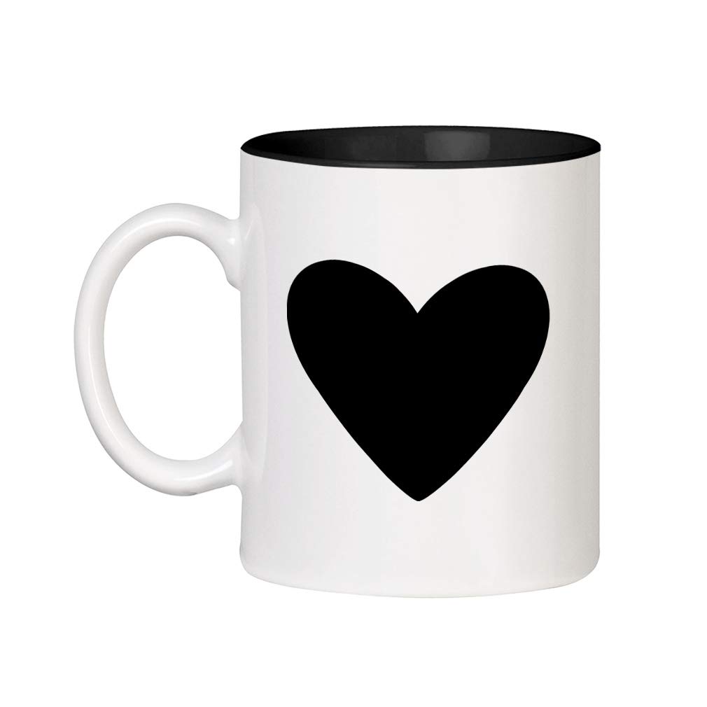 Amazon.com: Black Heart Love #2 Ceramic Inner Color Cup Coffee Mug