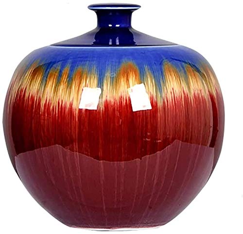 Mopoq Porcelain decoration kiln change Langhong storage jar Porcelain jar with lid Tea and rice oil jar Large decorations Kitchen storage jar Food storage container