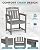 HDPE Outdoor Dining Set 5-Piece Outdoor Table and Chairs with Umbrella Hole, All-Weather Patio Dining Set for 4, Durable Patio Furniture Set for Backyard, Garden, Lawn & Poolside, Grey
