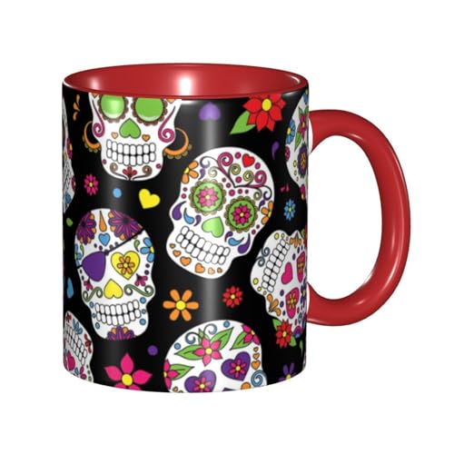 お祝いの墓地メキシコの儀式 マグカップ 旅マグ コーヒーカップ Red セラミック 330ml 陶器 食器 耐熱 水筒 プレゼント