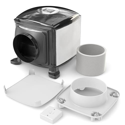 Dryzone PIV Unit with HEATER | Quiet Loft Whole-House Positive Input Ventilation System for 1-5 Bedrooms | Filters Air to Stop Condensation & Damp Prevent Mould | Complete Home Ventilation Kit