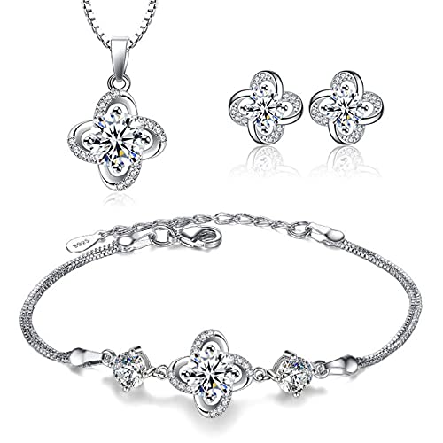 Parure bijoux mariage argent 925 fleur torsadée en zircon d'une élégance intemporelle
