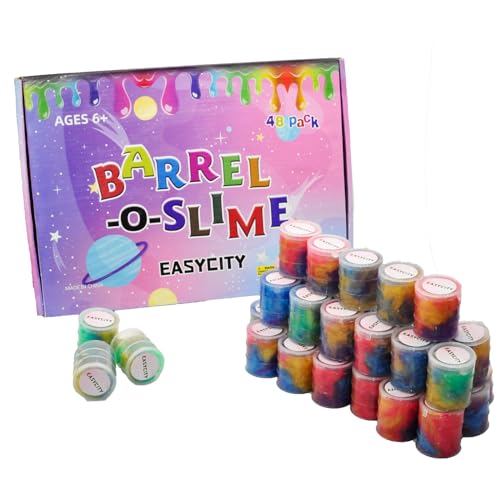 image for EASYCITY 48 Pack Barrel of Slime - Colorful Sludgy Gooey Fidget Kit fo