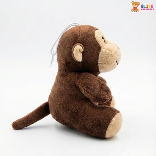 Image of Elite Toys Monkey Soft Toy 14 cm | Cute Monkey Plush Stuffed Animal | Mini Cuddly Jungle Animal Toy for Kids Boys Girls | Birthday Return Gift Kids Toy