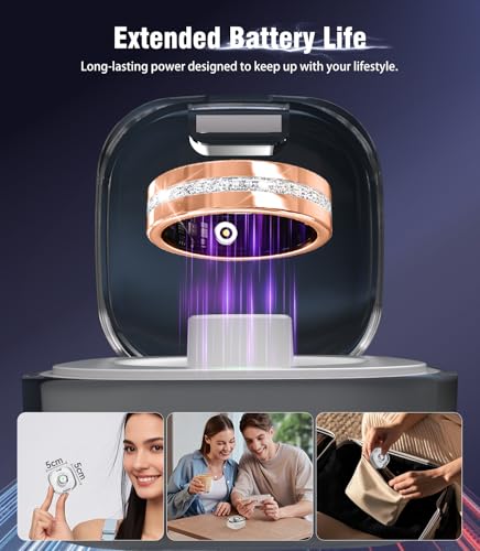 Image of 10 Gen Diamond Smart Ring and Wireless Charging Case【Industry Ranking No.1 - 0 Measurement Error】 2026 Smart Ring for Women & Men for Sleep Tracking Wearable Device,Fitness Ring【Gold 8#】