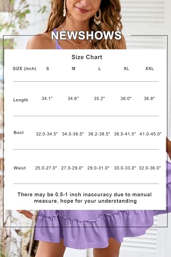 Image of Newshows Women's Summer Casual Dress Cute A Line Ruffle Hem Flattering Fit Beach Vacation Sundress