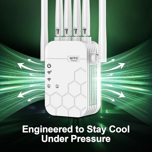 WiFi Extender Signal Booster for Home, 6 Antennas Internet Range Extender Covers 12,880 Sq.ft, Supports 105 Devices, Dual Band 2.4G/5G, WiFi Repeater with Ethernet Port, Compatible with All Routers - Image 5