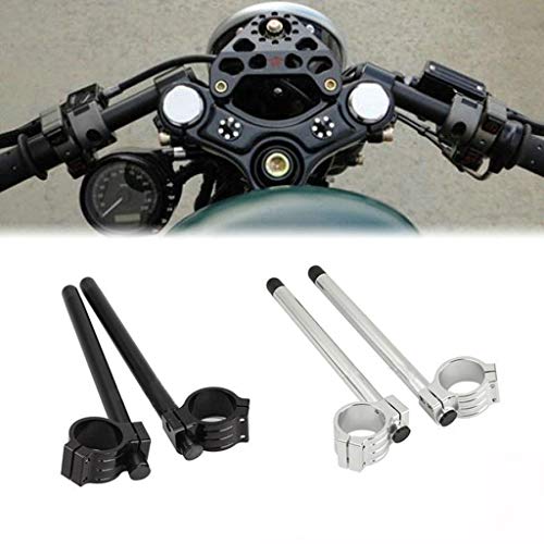 Image of Universal 41mm CNC Fork Clip-ons Handle Grip Handlebar for Motorcycle Black