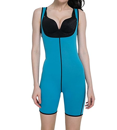 lelestar mujeres de compresión de adelgazamiento neopreno trajes de sudor Sauna Yoga gimnasio Shaperwear Body, mujer, azul, large