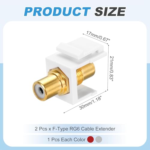 Conector RCA coaxial MECCANIXITY, pack 2 piezas miniatura 2