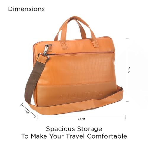 Image of Nautica Padded Laptop Sleeve Stylish Leatherette Bag | Waterproof Protective Cover with Handle & Detachable Sling Strap | Compact and Comfortable for Travelling | Suitable up to 15.6 Inch Laptop