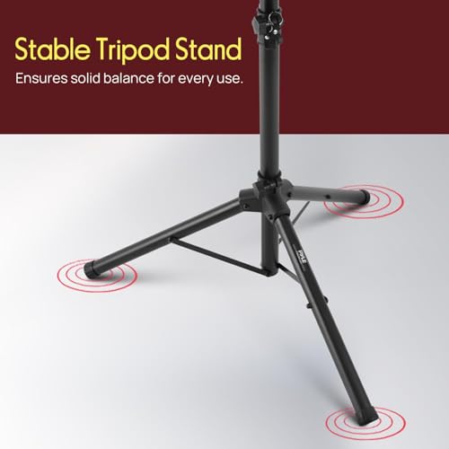 Image of PYLE Laptop & Projector Stand, Tripod Stand With Adjustable Height 28 inch-50 inch, Portable DJ Equipment Mount, Angle Adjustable Tray, Lightweight Metal Construction, Stage, Studio, Musicians & Performers
