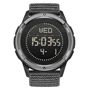 NORTH EDGE Men’s Watches Military Watches for Men Carbon Fiber Waterproof wristwatches for Men Date Display Nylon Army Tactical Sports Minimalist Watches (Black Strap)