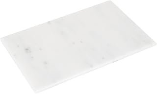 Argon Tableware Marble Chopping Board - 30 x 20cm - White - Rectangle Cutting Board Solid Worktop Protector...