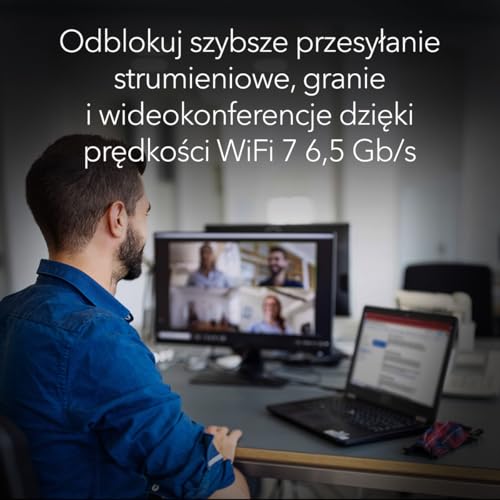 Adapter USB 3.0 NETGEAR Nighthawk WiFi 7 (A9000) – trójpasmowa karta sieciowa BE6500 Gigabit (6,5 Gb/s) – pasmo 6 GHz – działa z każdym routerem i siecią mesh – dla komputerów z Windows 11