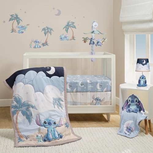 Image of Bedtime Originals Disney Baby Stitch 3-Piece Blue Nursery Crib Bedding Set