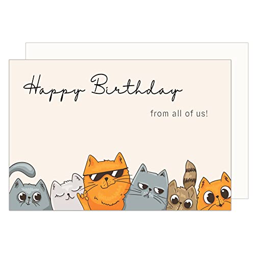 Edition Seidel Tarjeta de felicitación de cumpleaños premium con sobre. Tarjeta de felicitación Happy Birthday para mujer hombre niña niños adolescentes humor divertido gatos (G3467 SW023)