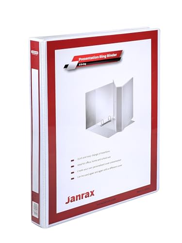 Image of Pack of 6 A4 White 1" (25mm) Presentation 2D Ring Binders with Fully Customisable Covers
