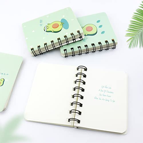 Yetoome Small Spiral Notebook 3.14 Inch X 4.13 Inch 4 Style Of Avocado Design Spiral Pocket Notepad For Study And Notes #TOP6