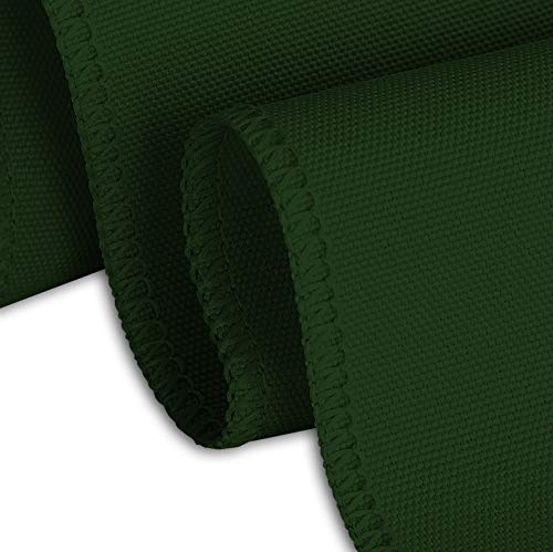 LinenTablecloth 132-Inch Round Polyester Tablecloth Hunter Green - Thumbnail 4