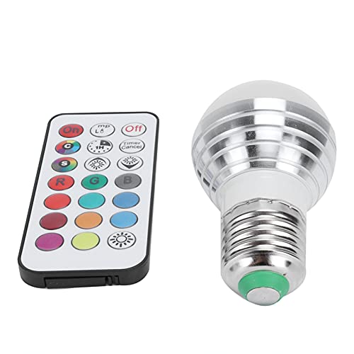 Bombilla de Luz LED E27 RGB, Control Remoto, 7 Modos de Colores, Bombilla de Bola, Decoración de Lámpara de Ambiente Multicolor para Dormitorios, Pasillos, Pasillos, Fiestas Al Aire Libre, Bares, KTV
