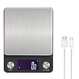 Präzise Tara-Taste: Unsere Küchenwaage berechnet das genaue Nettogewicht Ihrer Zutaten, indem sie automatisch das Gewicht der Schüssel oder des Behälters abziehen.