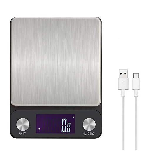 Toprime Köksvåg digital YK02 USB digital våg 0,1 G fickvåg uppladdningsbar (5 kg)