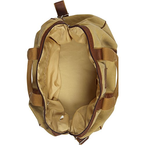 Canyon Outback Leather Goods Inc. Urban Edge Mason 21" Canvas And Leather Duffel Bag, Tan - Full Grain Leather And Canvas Overnight Weekender Bag For Men And Women- Perfect Travel Bag Or Gym Bag #TOP5