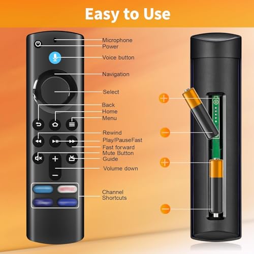 Ersatz-Sprachfernbedienung (3 Gen) Kompatibel mit Smart TV Stick (2 und 3 Gen), TV S-tick(4K, 4K Max, Lite, HD), Smart TV Cube(2nd und 3rd Gen), mit Bluetooth und 4 Abkürzungsschlüssel – Bild 7