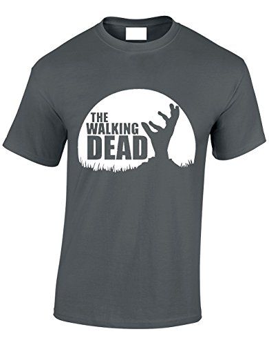 Image of Crown Designs Walking Dead Zombie TV Show Inspired for Men & Teenagers T-Shirts Tops - Charcoal/Large