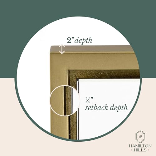 30x40 inch Gold Framed Mirror for Bathroom Wall Décor | Horizontal or Vertical Placement