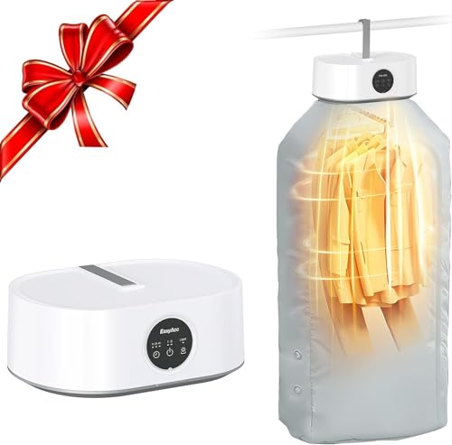 EasyAcc Electric Clothes Dryer, 18min Quickly Drying Swimsuit, Heat Pump Dryers 600W Energy-Efficient Timer UV Sterilization Wet Laundry Fast Drying Portable Clothes Dryer for Light Clothes Underwear