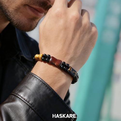 Pulsera para hombre con cristales de ojo de tigre natural miniatura 5