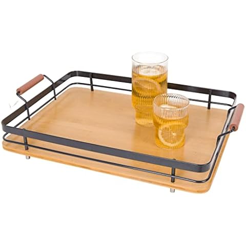 Eden & Willow Bamboo Serving Tray with Handles Cover