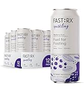 FASTRX Sparkling Blueberry Acai, Zero Sugar Hydrating Fasting/Keto Drink, 16 Fl Oz (Pack of 12)