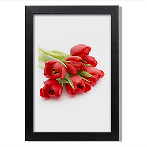 Cadre en bois Tulipes rouges 20x30 cm pour habiller un espace vide